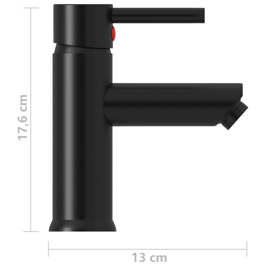 vidaXL Kupaonska slavina za umivaonik crna 130 x 176 mm