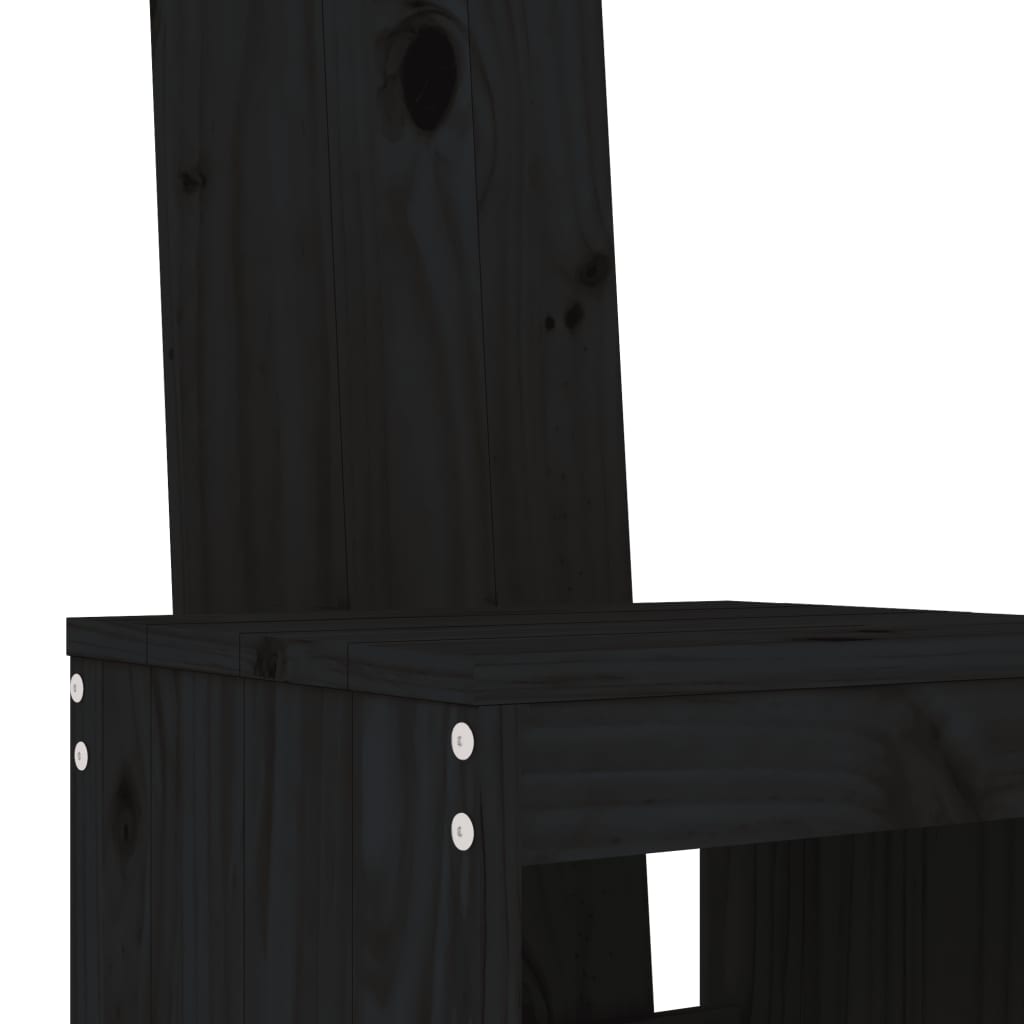 vidaXL Barski stolci 2 kom crni 40 x 42 x 120 cm od masivne borovine