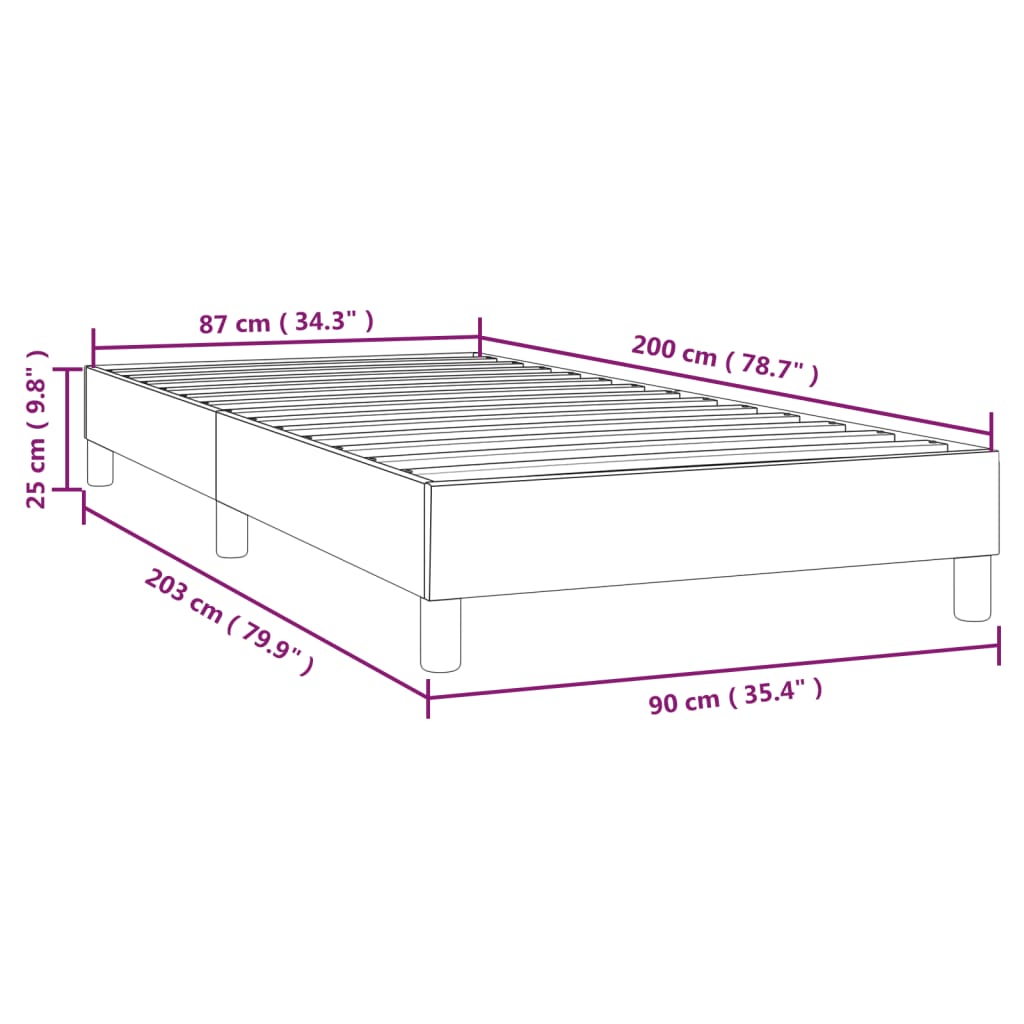 vidaXL Okvir za krevet smeđesivi 90x200 cm od tkanine