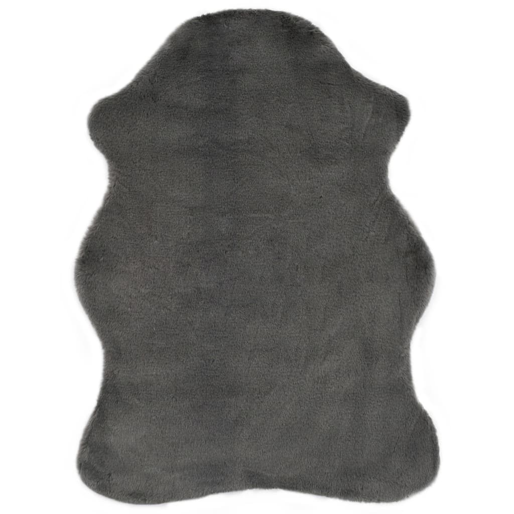 vidaXL Tepih od umjetnog zečjeg krzna 65 x 95 cm tamnosivi