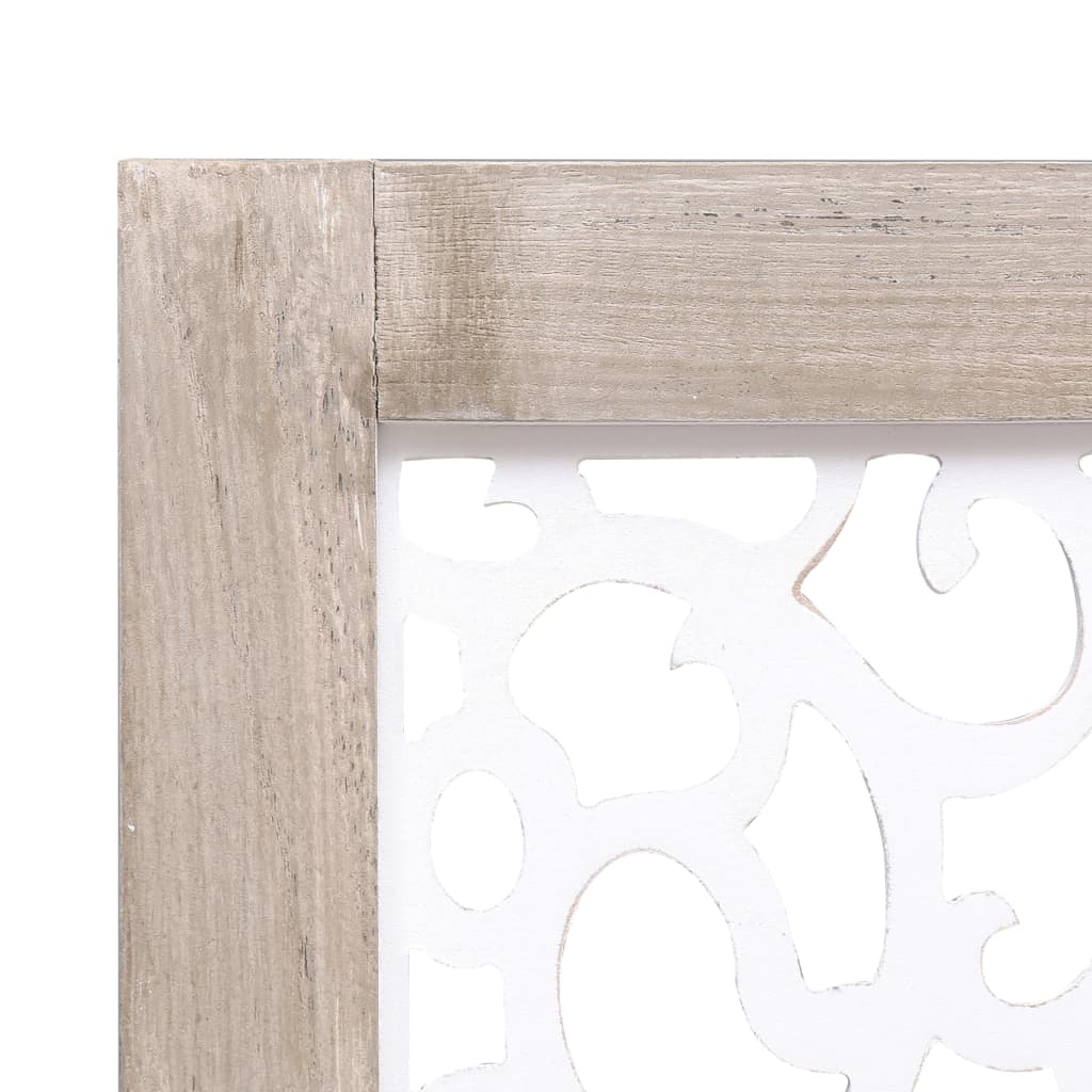 vidaXL Sobna pregrada s 3 panela bijela 105 x 165 cm od masivnog drva