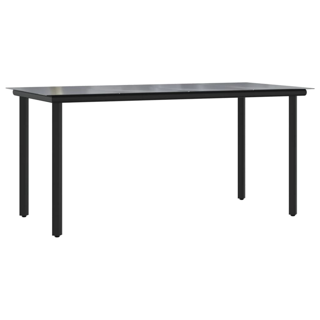 vidaXL Vrtni blagovaonski stol crni 160x80x74 cm od čelika i stakla