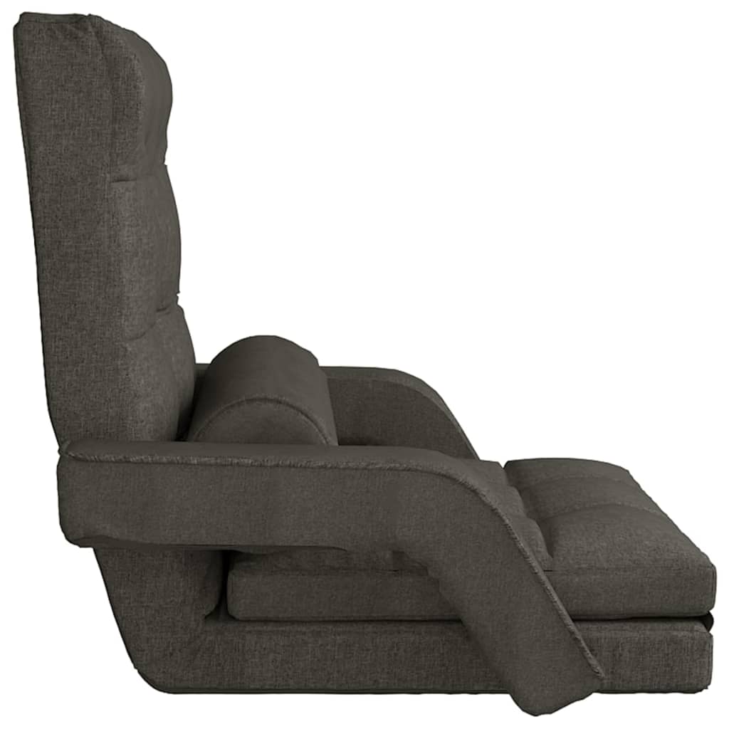 vidaXL Sklopiva podna stolica s funkcijom kreveta tamnosiva od tkanine