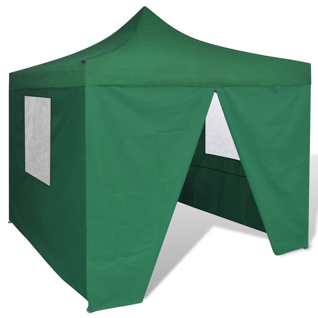 vidaXL Zeleni sklopivi šator 3 x 3 m s 4 zida