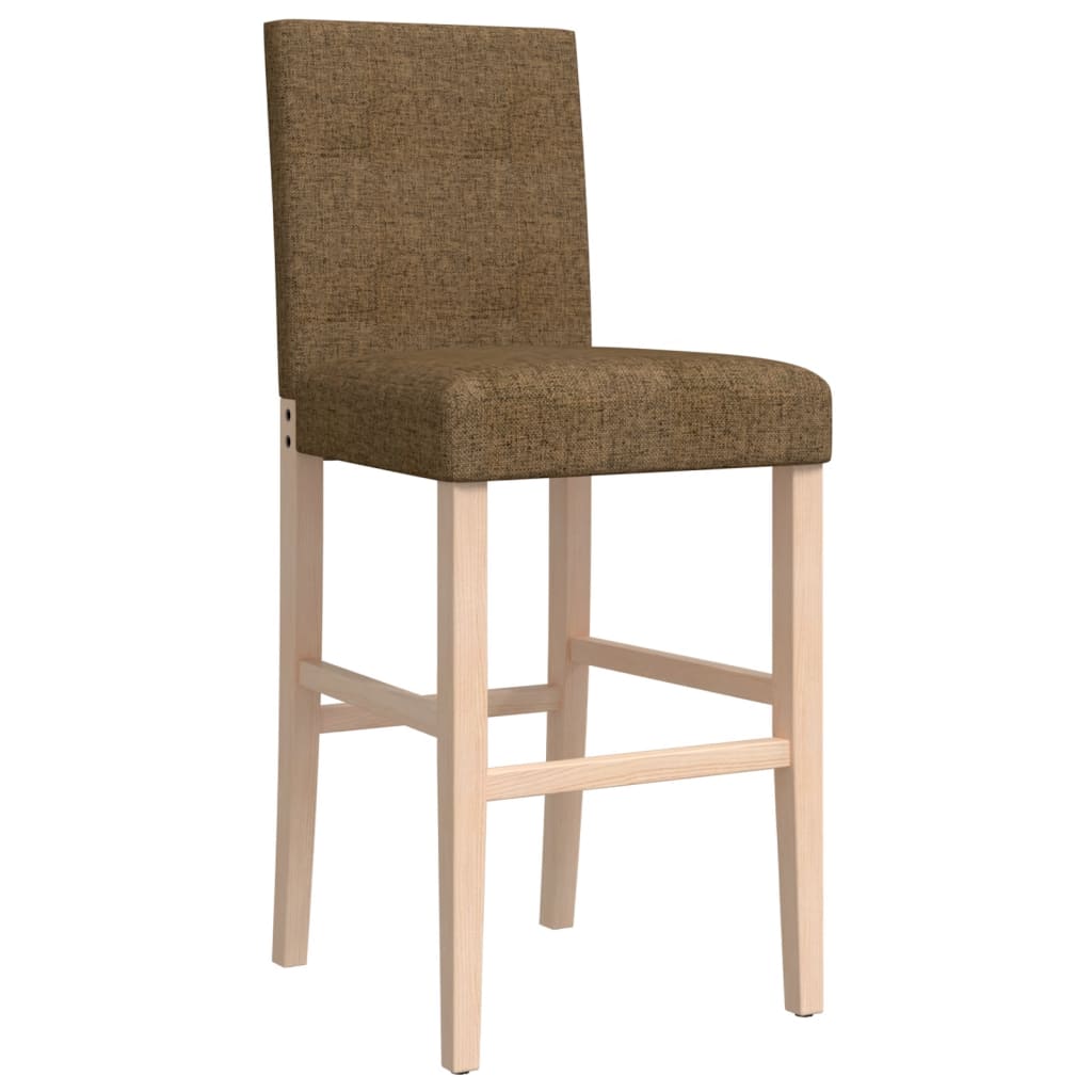 vidaXL Barske stolice 2 kom masivno drvo kaučukovca i tkanina