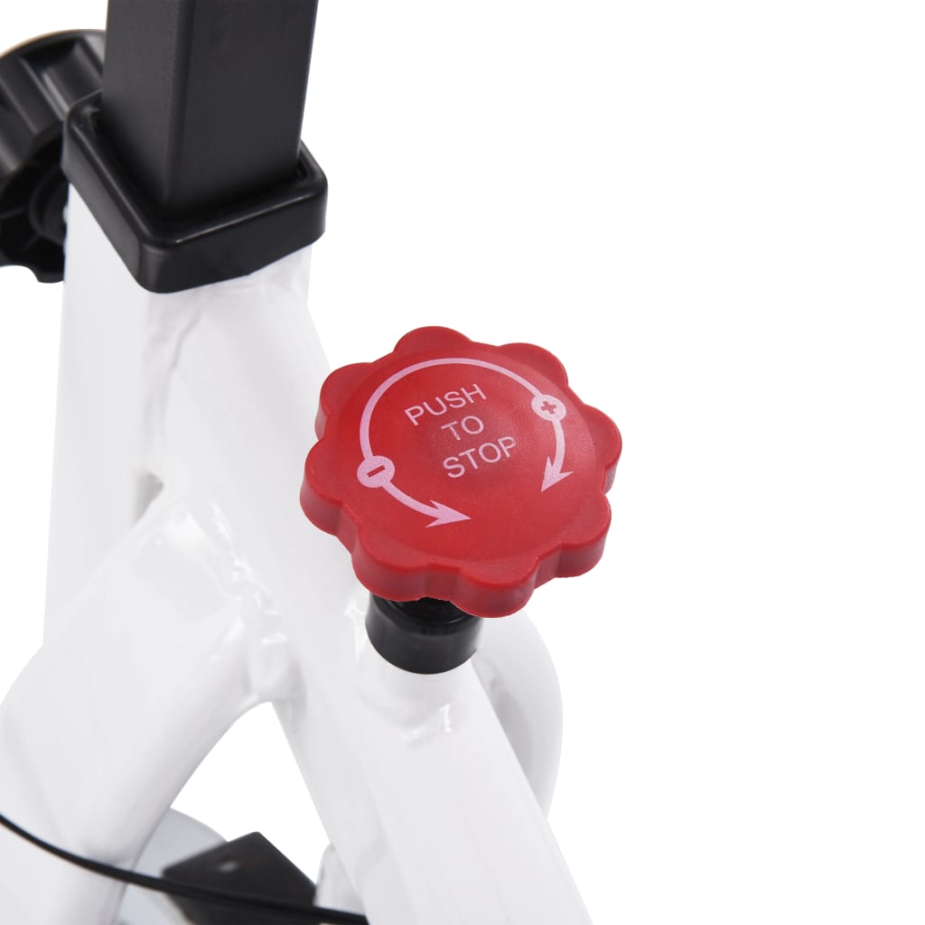 vidaXL Sobni bicikl za vježbanje sa senzorima pulsa bijelo-crveni