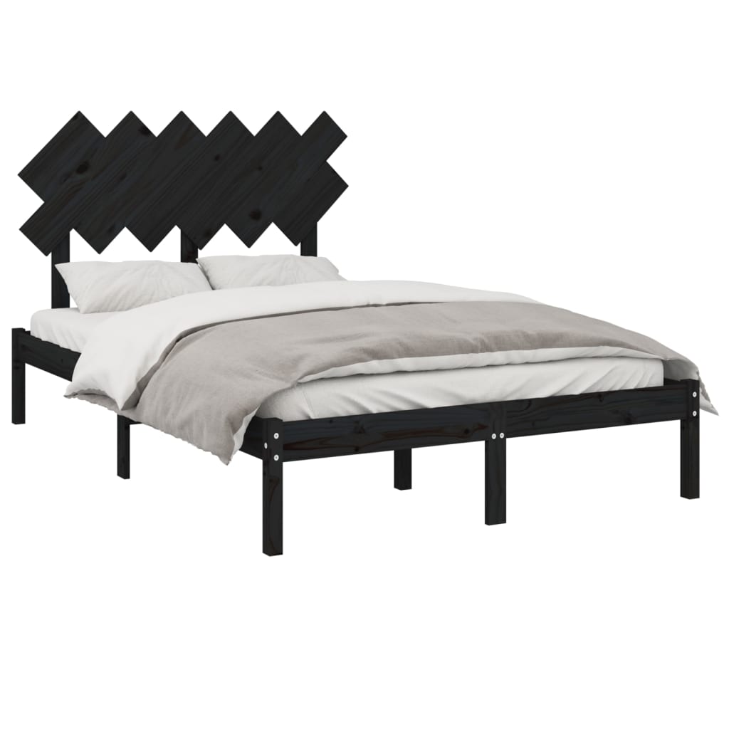 vidaXL Okvir za krevet crni 120x190 cm masivna borovina mali bračni