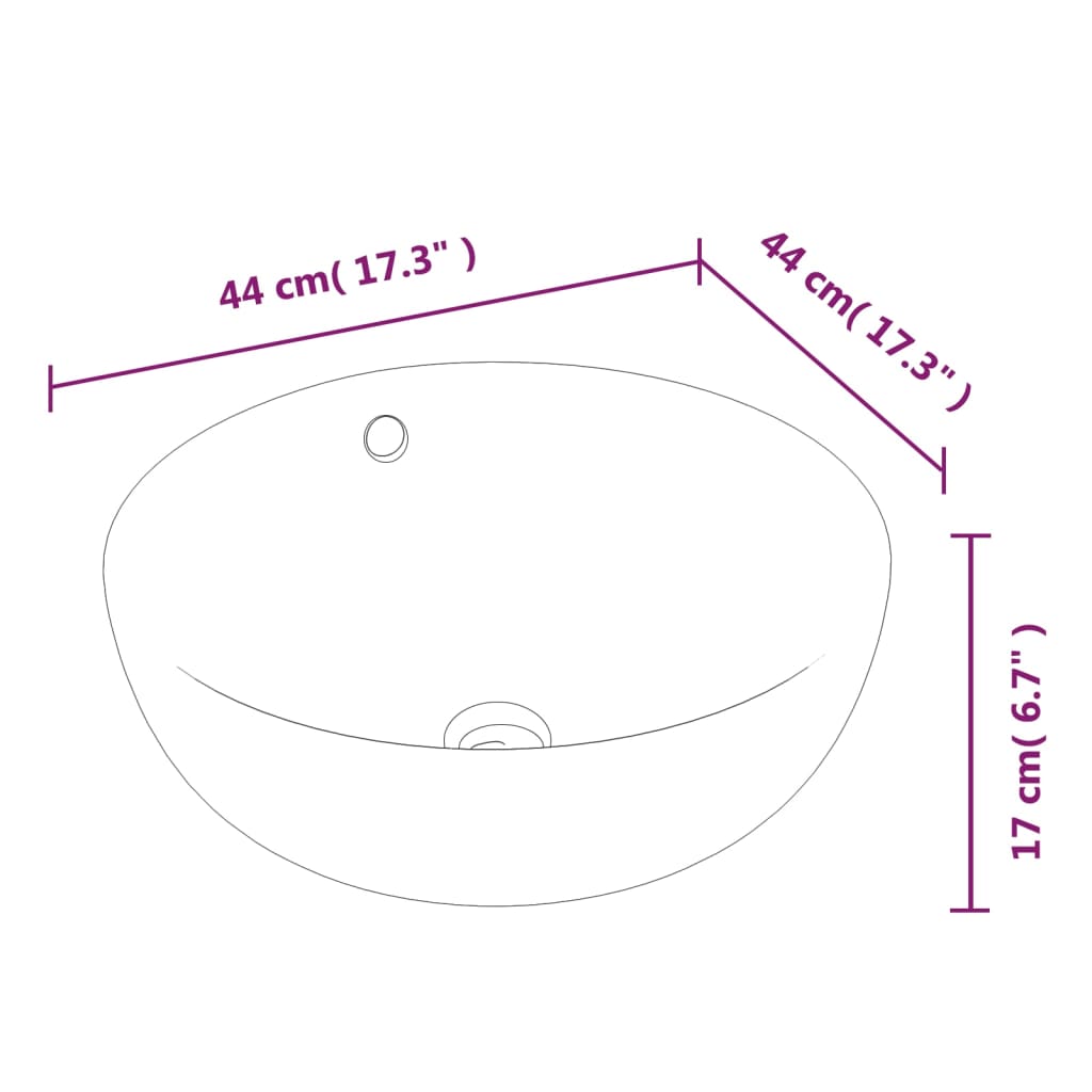 vidaXL Umivaonik bijeli 44x17 cm keramički okrugli