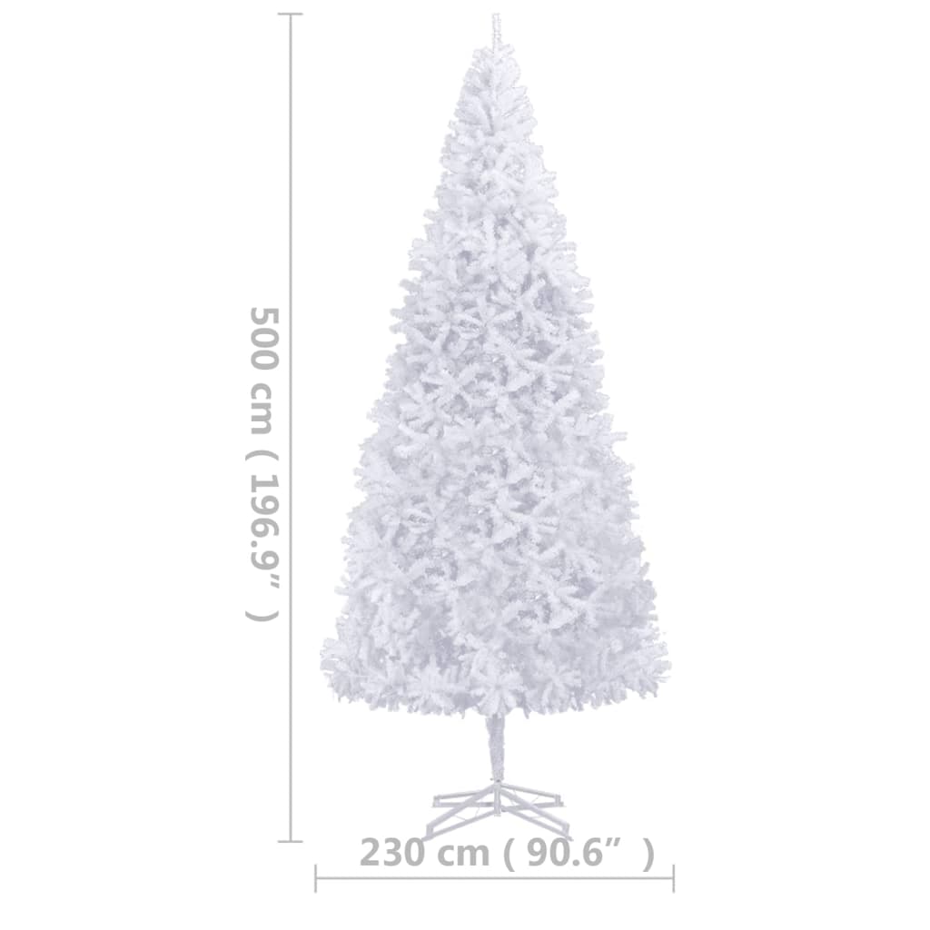 vidaXL Umjetno osvijetljeno božićno drvce 500 cm bijelo