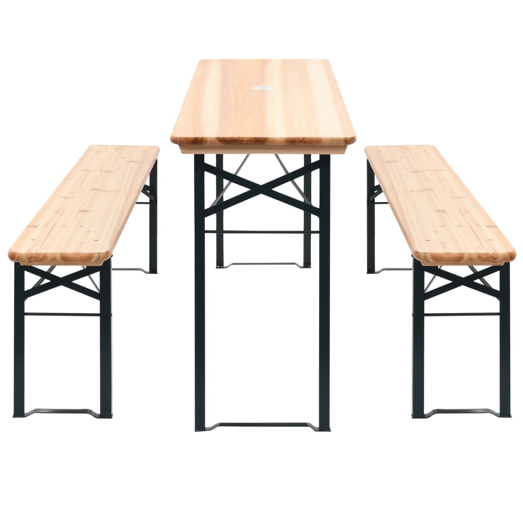 vidaXL Sklopivi pivski stol s 2 klupe 177 cm borovina