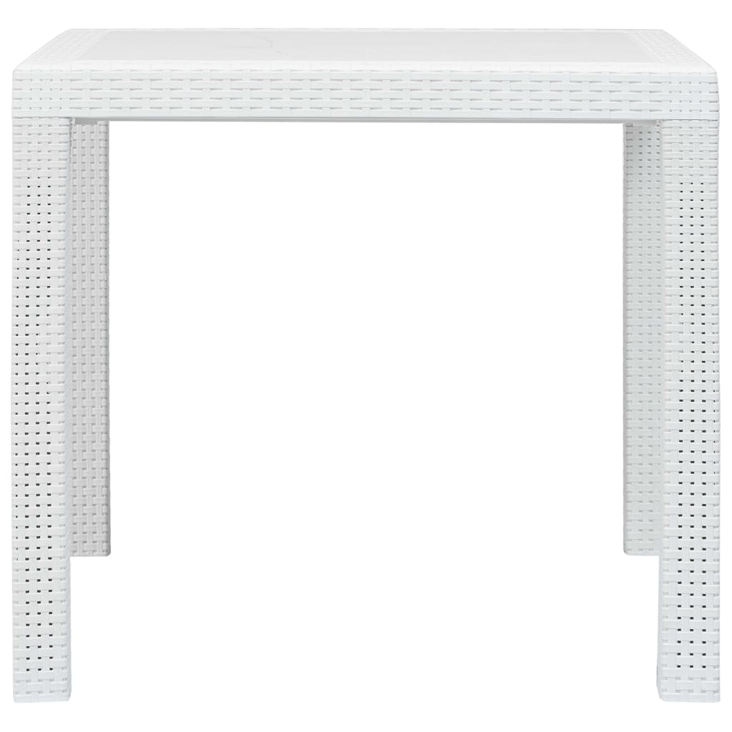vidaXL Vrtni stol bijeli 79 x 79 x 72 cm plastika s izgledom ratana