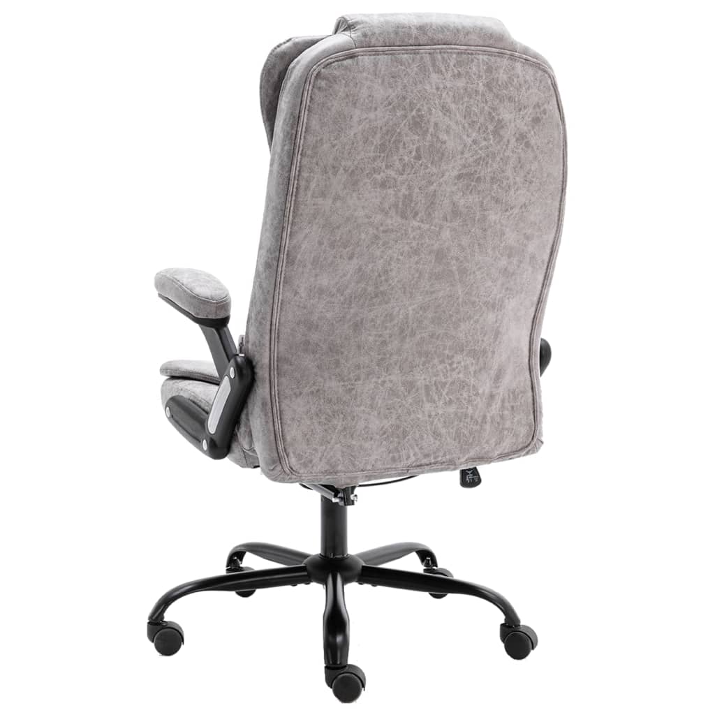 vidaXL Masažna uredska stolica od umjetne brušene kože svjetlosiva