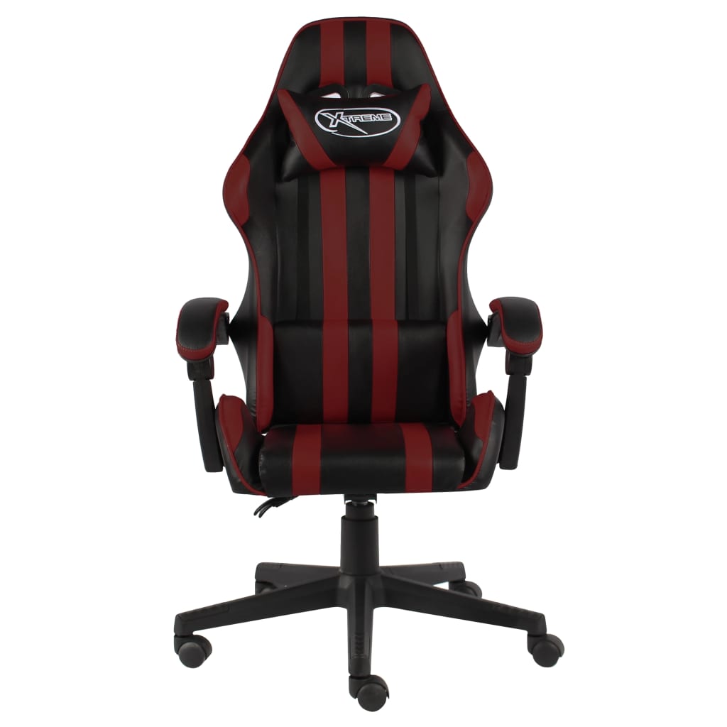 vidaXL Igraća stolica od umjetne kože crna i crvena boja vina