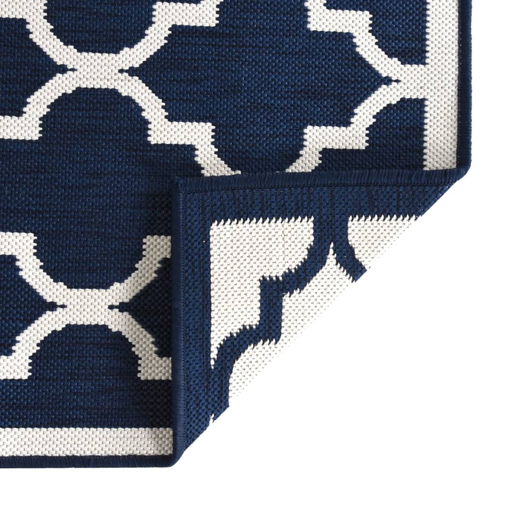 vidaXL Vanjski tepih modro-bijeli 80 x 150 cm reverzibilni dizajn