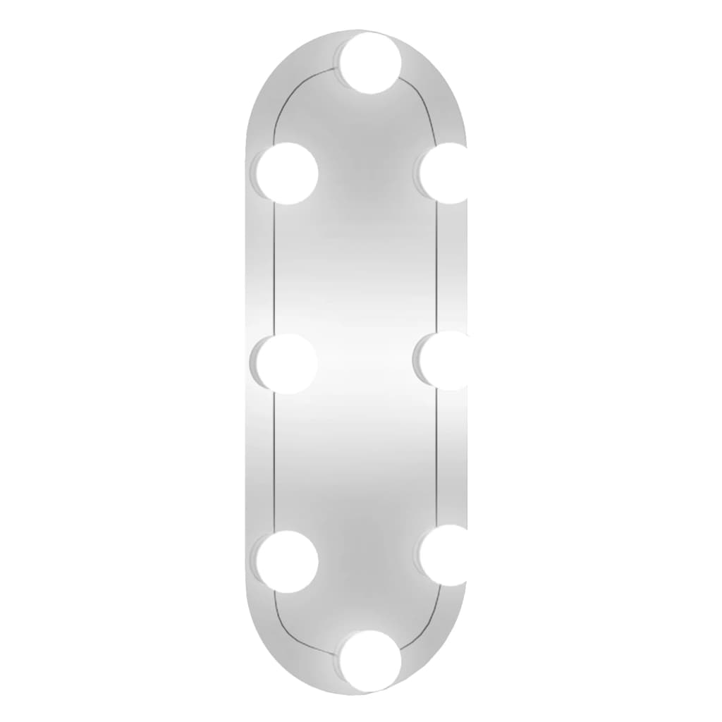 vidaXL Zidno ogledalo s LED svjetlima 15 x 40 cm stakleno ovalno