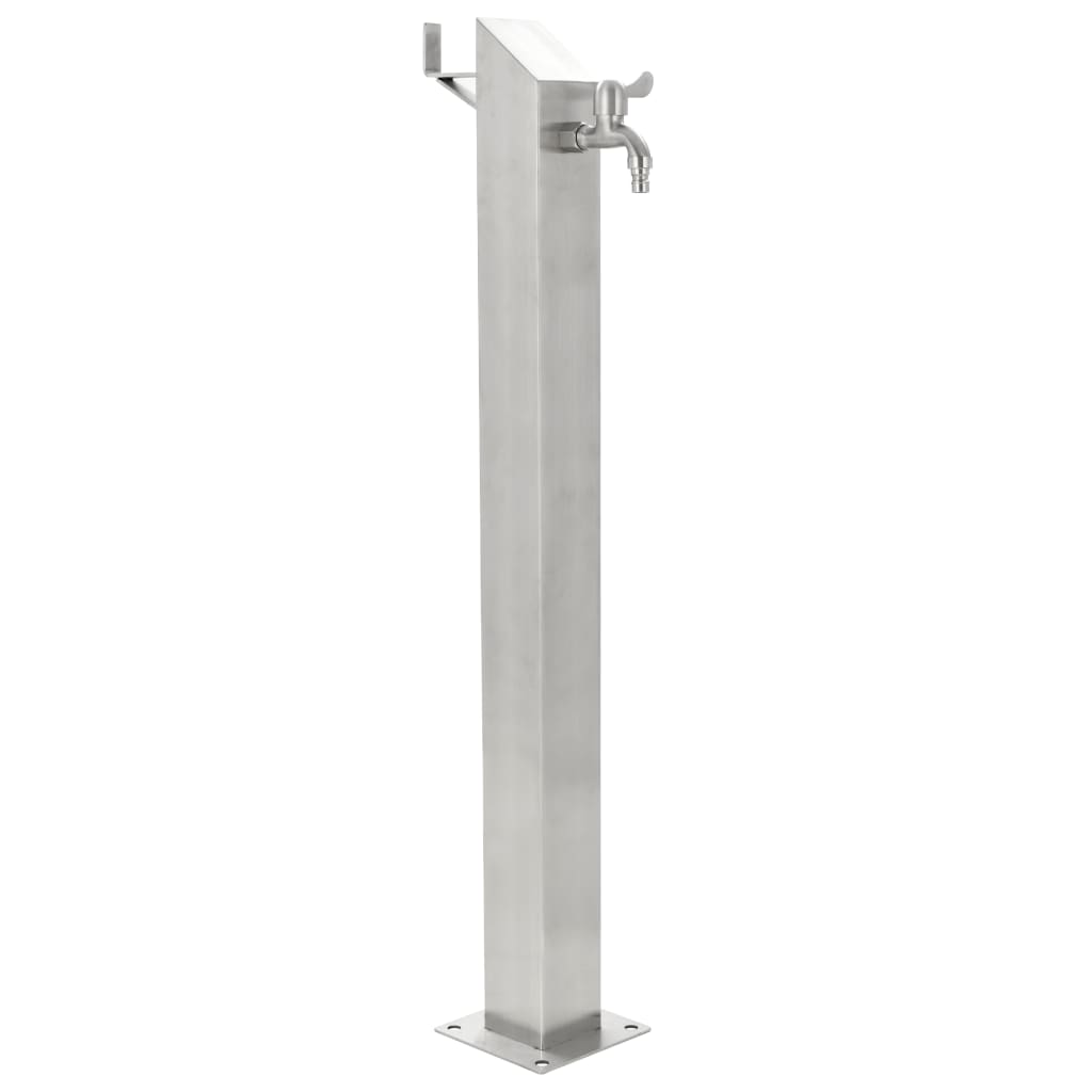 vidaXL Vrtni stup za vodu od nehrđajućeg čelika četvrtasti 95 cm