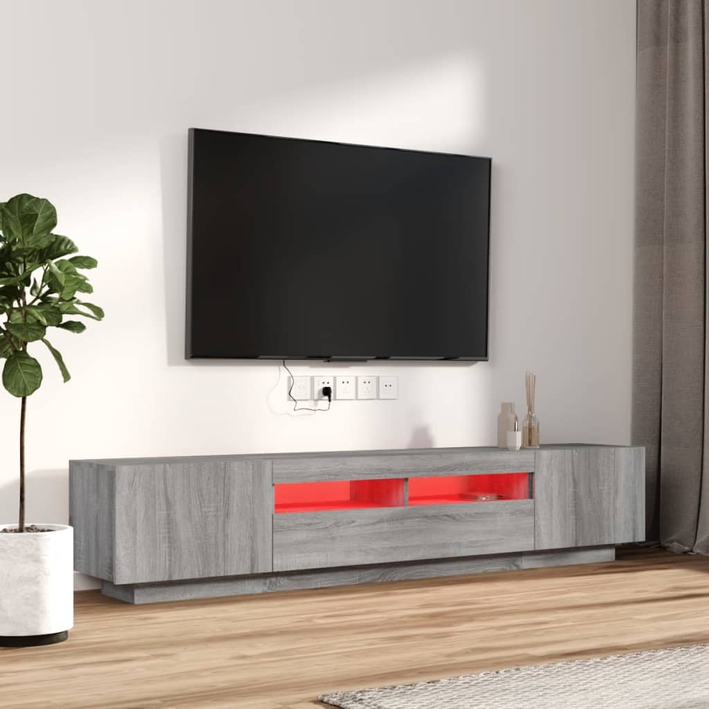 vidaXL 2-dijelni set TV ormarića LED boja hrasta od konstruiranog drva