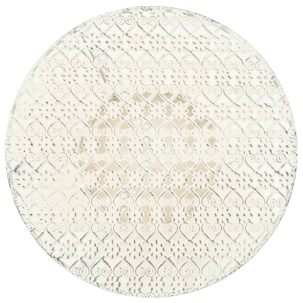 vidaXL Stolić za bistro u starinskom stilu okrugli metalni 40 x 70 cm bijeli