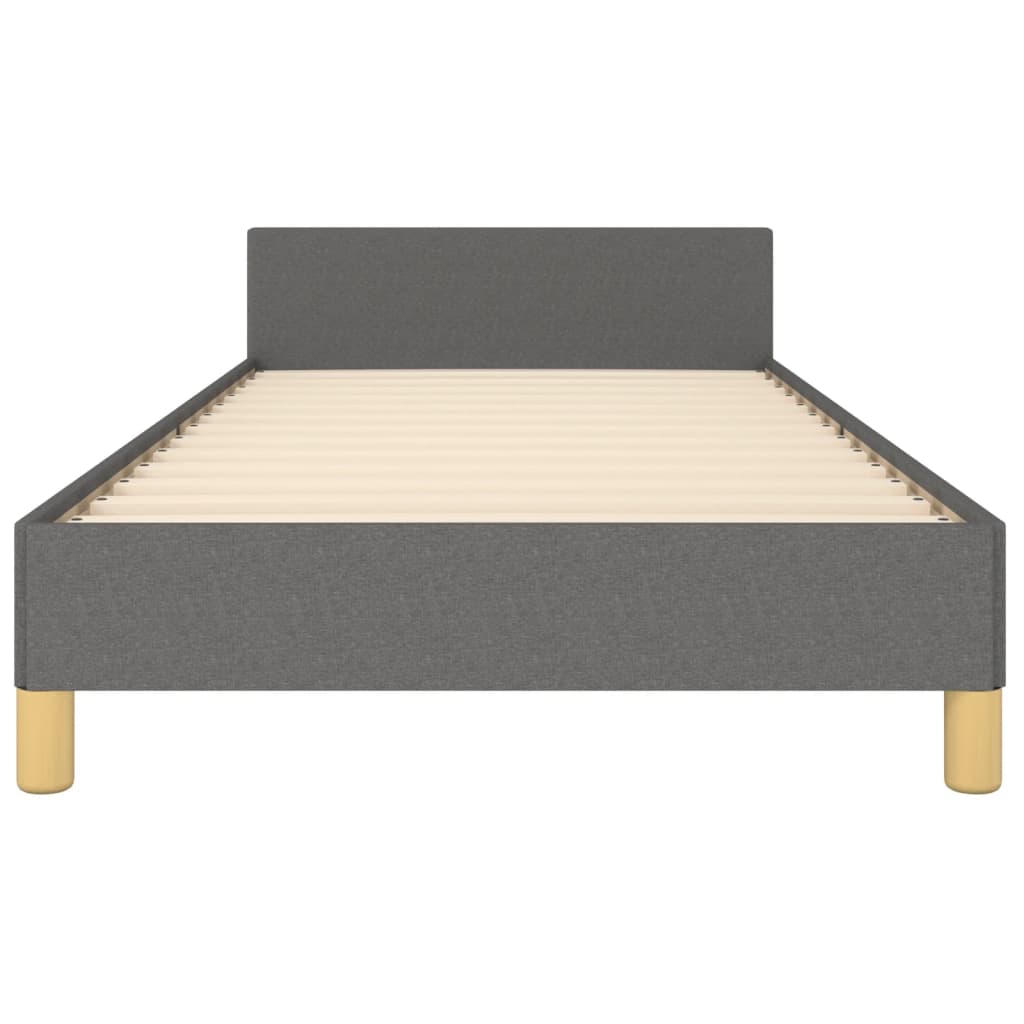 vidaXL Okvir za krevet s uzglavljem tamnosivi 90x190 cm od tkanine