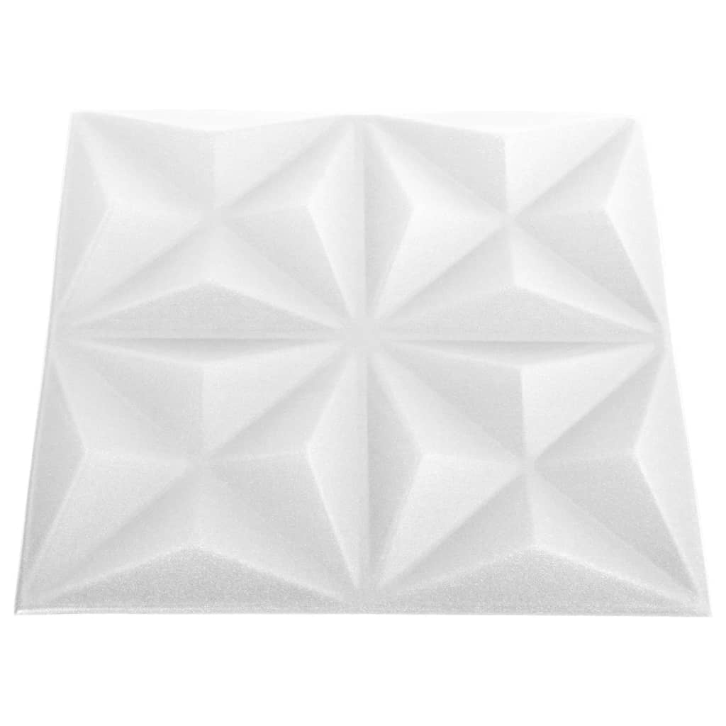 vidaXL 3D zidni paneli 12 kom 50 x 50 cm origami bijeli 3 m²
