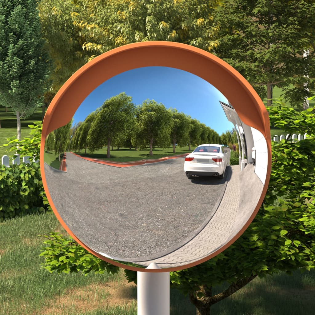vidaXL Vanjsko konveksno prometno ogledalo narančasto Ø 30 cm PC