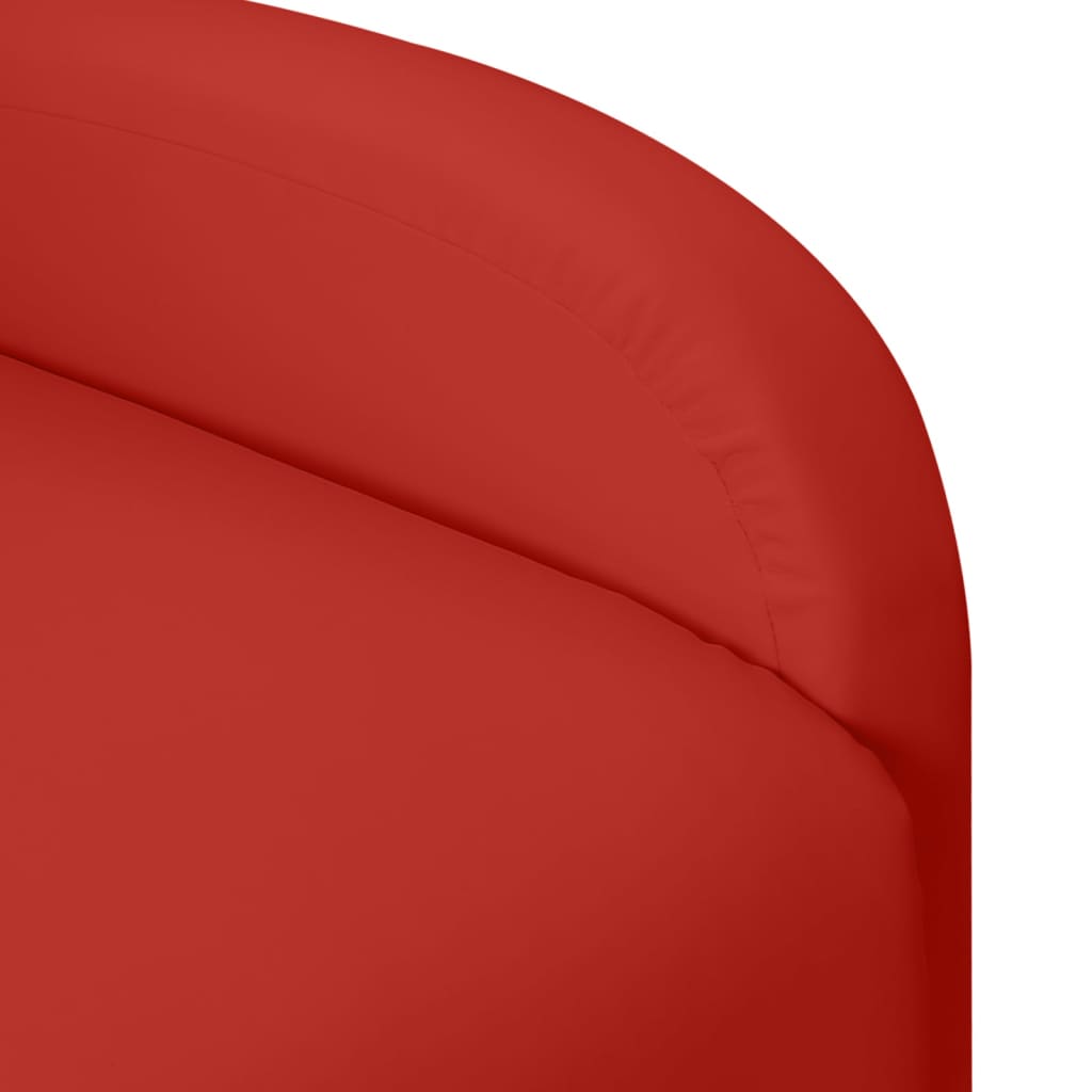 vidaXL Masažna fotelja od umjetne kože s krilnim naslonom boja vina