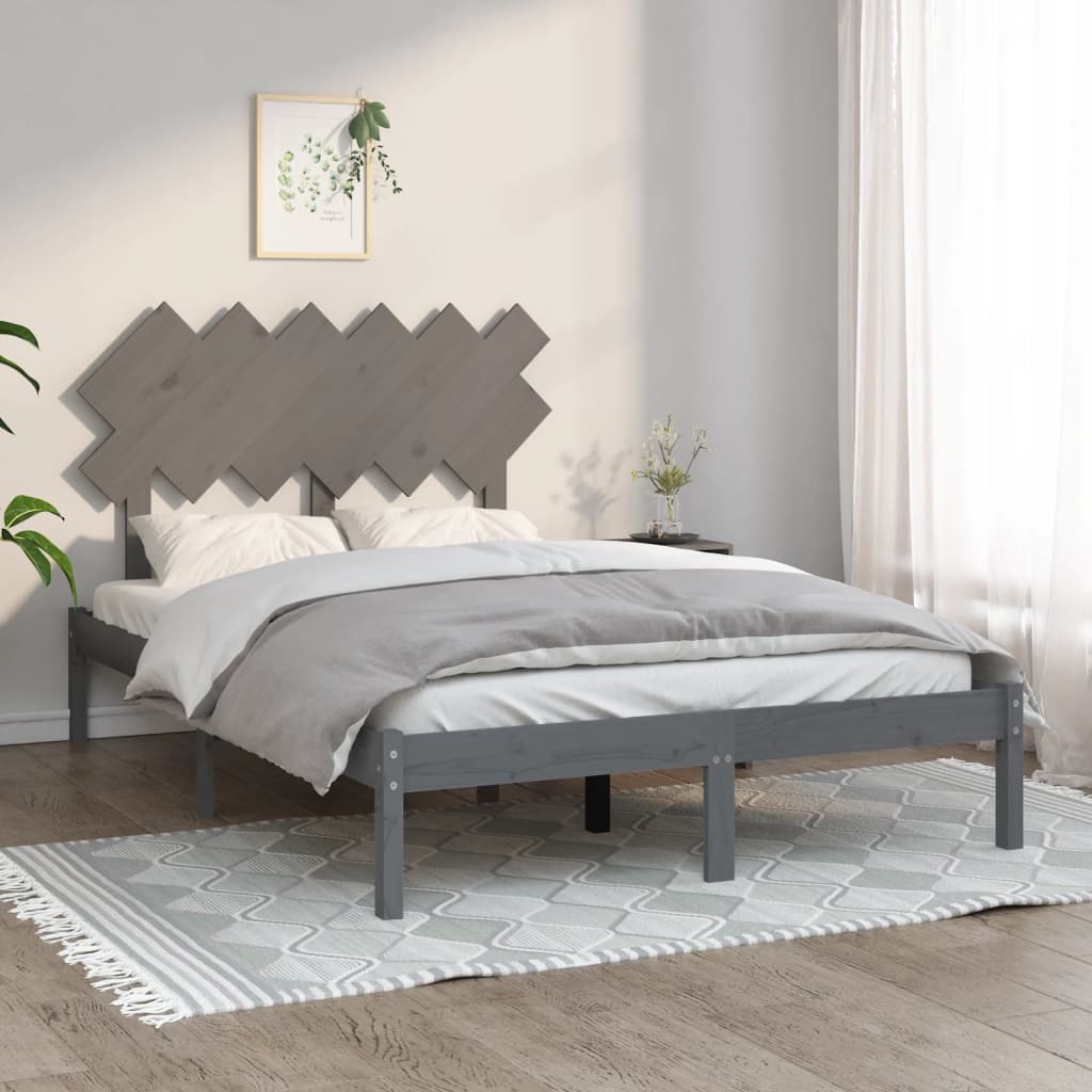 vidaXL Okvir za krevet sivi 120 x 190 cm mali bračni drveni