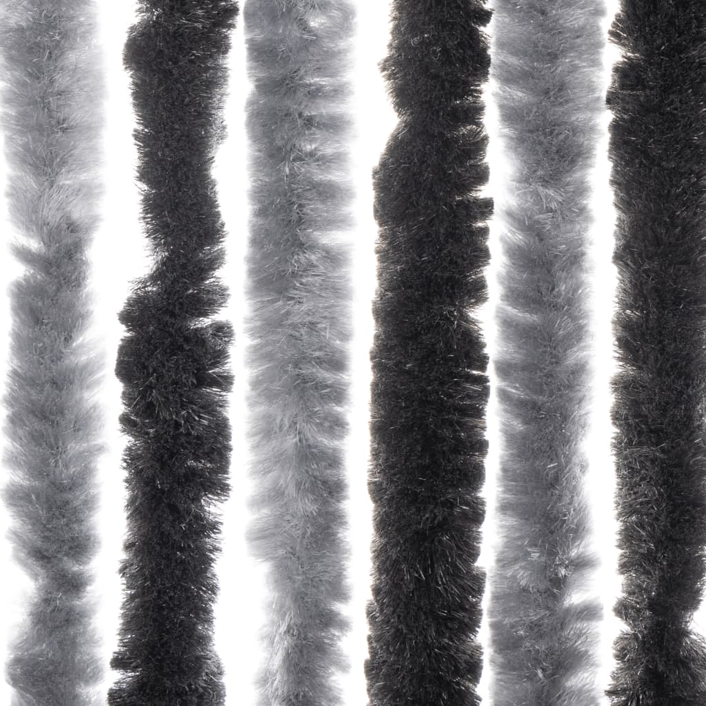 vidaXL Zastor protiv muha sivo-crni 90 x 220 cm od šenila