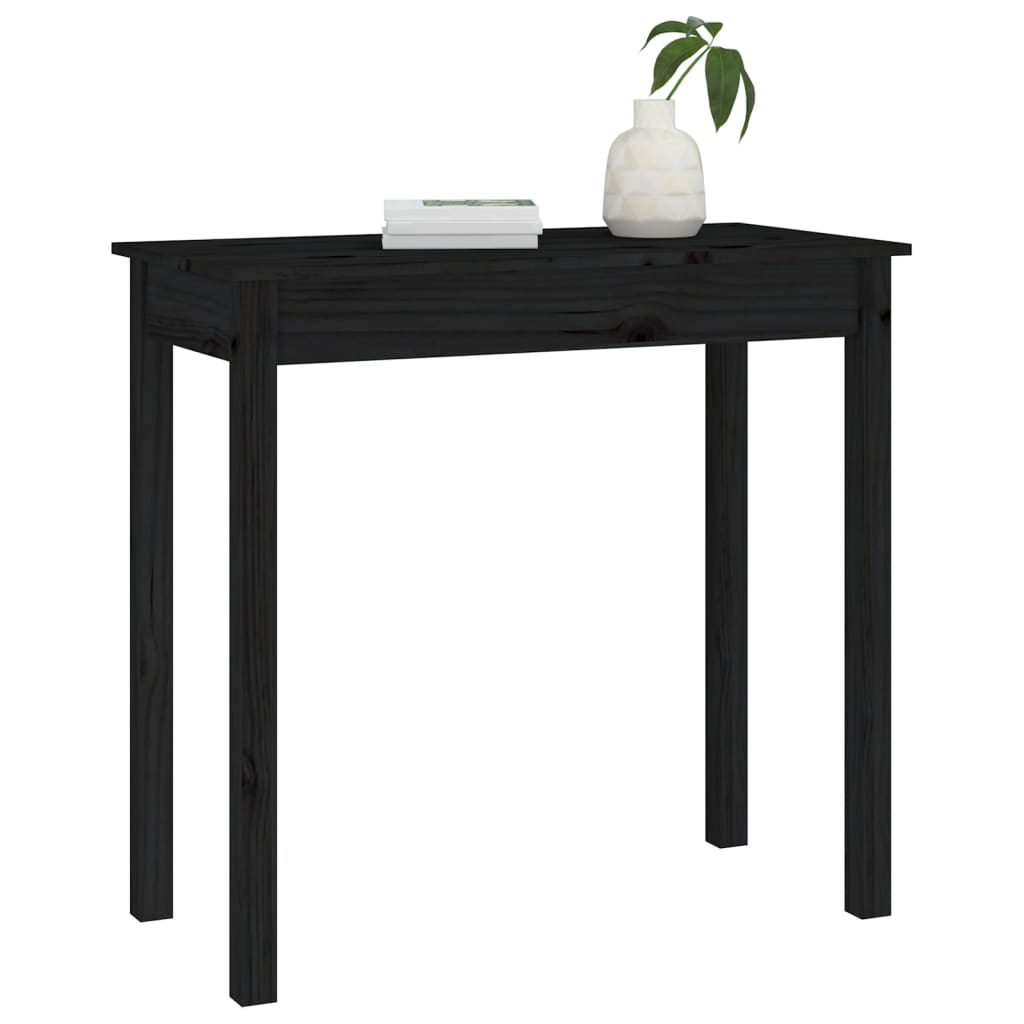 vidaXL Konzolni stol crni 80 x 40 x 75 cm od masivne borovine