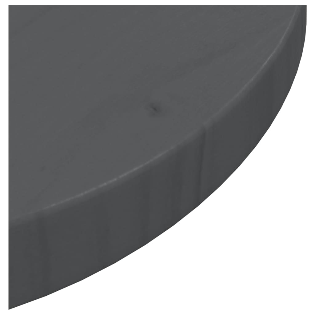 vidaXL Ploča za stol siva Ø 30 x 2,5 cm od masivne borovine