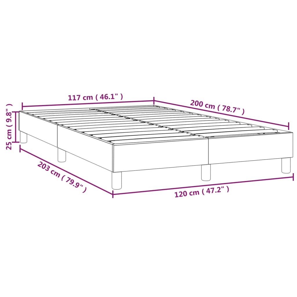 vidaXL Okvir za krevet smeđesivi 120x200 cm od tkanine