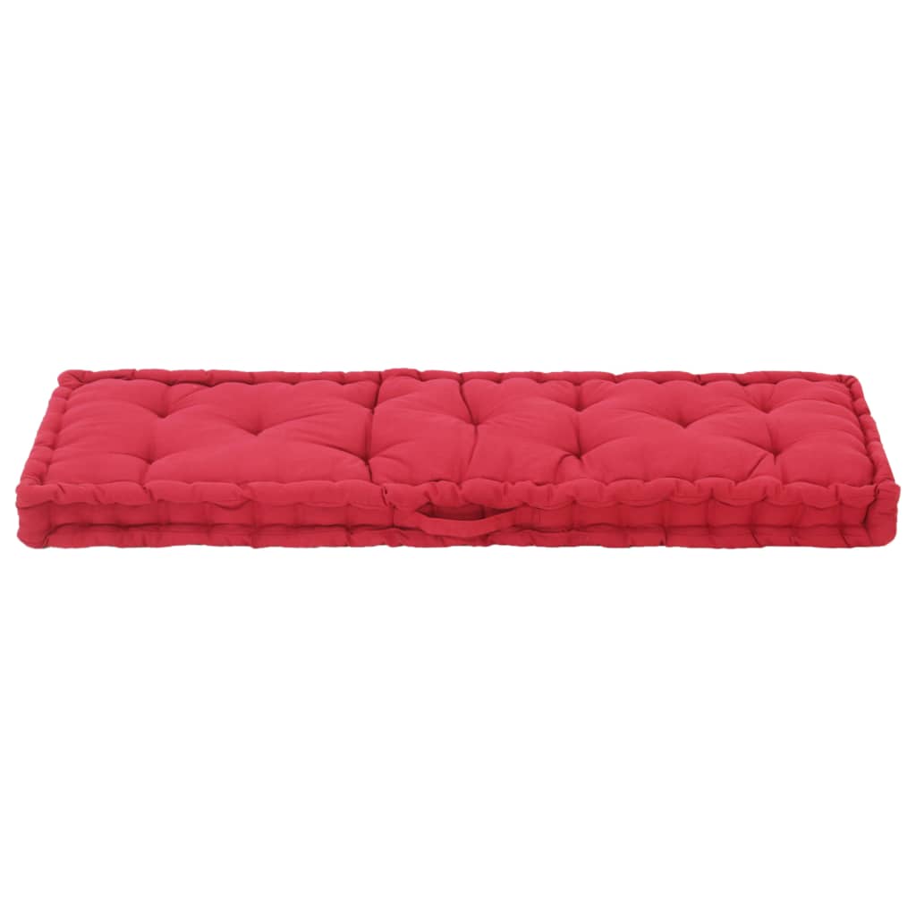 vidaXL Paletni podni jastuk pamučni 120 x 40 x 7 cm bordo