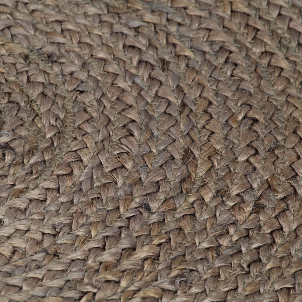 vidaXL Ručno rađeni tepih od jute okrugli 120 cm sivi