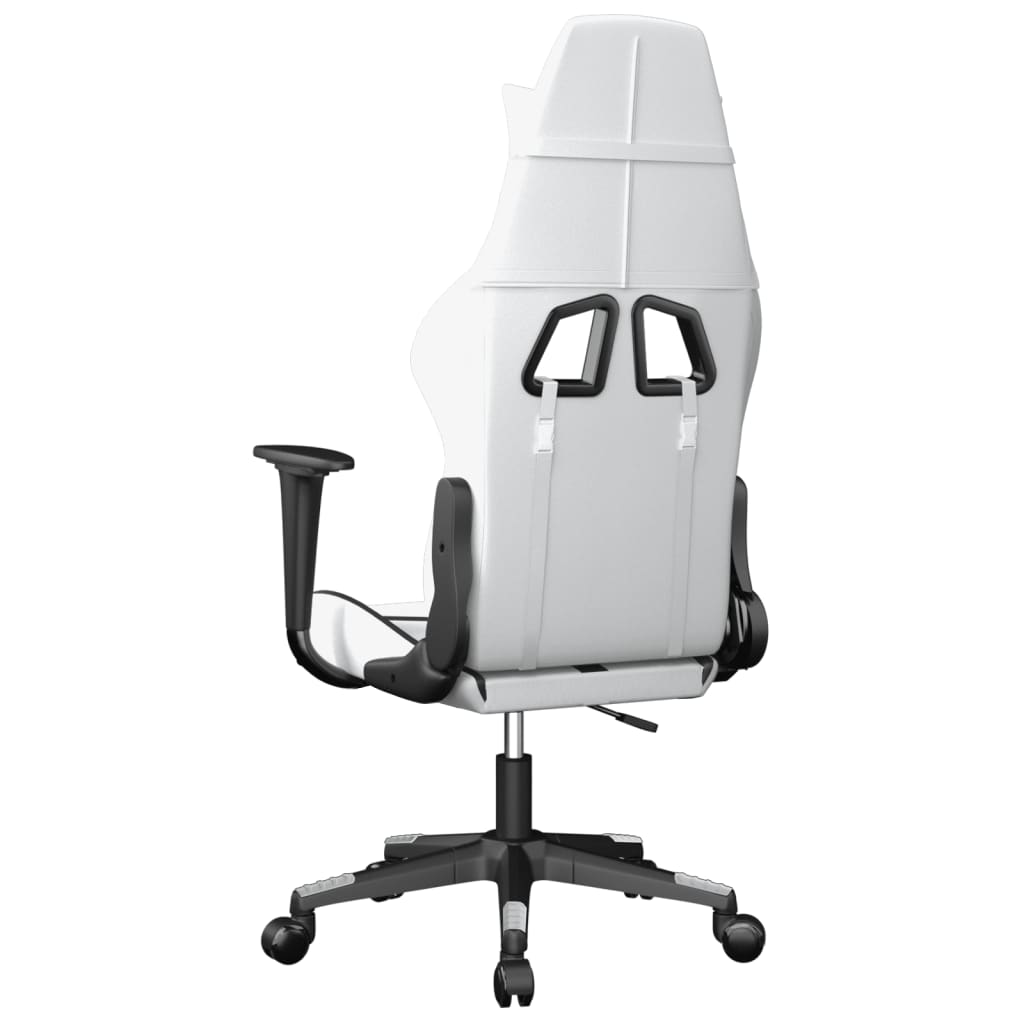 vidaXL Masažna igraća stolica bijelo-crna od umjetne kože