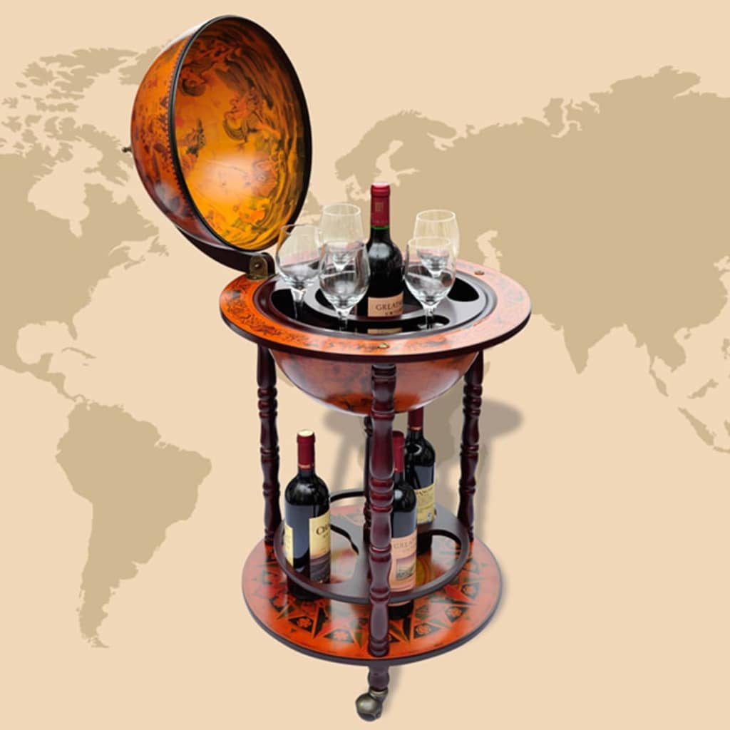 vidaXL Barski stalak za vino u obliku globusa od drva eukaliptusa