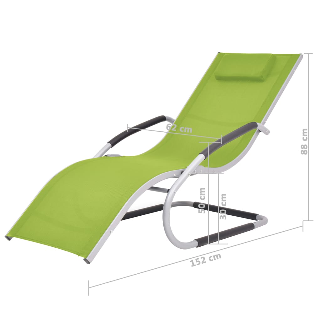 vidaXL Ležaljka za sunčanje s jastukom aluminij i tekstilen zelena