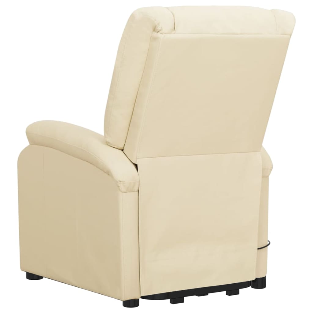 vidaXL Fotelja na podizanje od umjetne kože krem