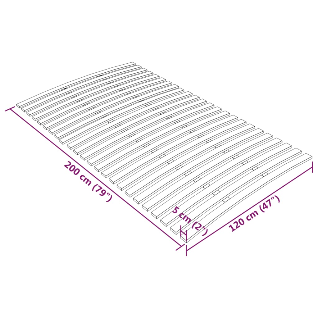 vidaXL Podnica za krevet s 24 letvice 120 x 200 cm