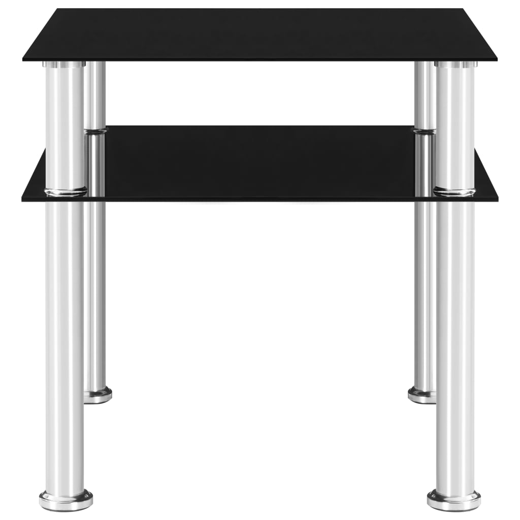 vidaXL Bočni stolić crni 45 x 50 x 45 cm od kaljenog stakla