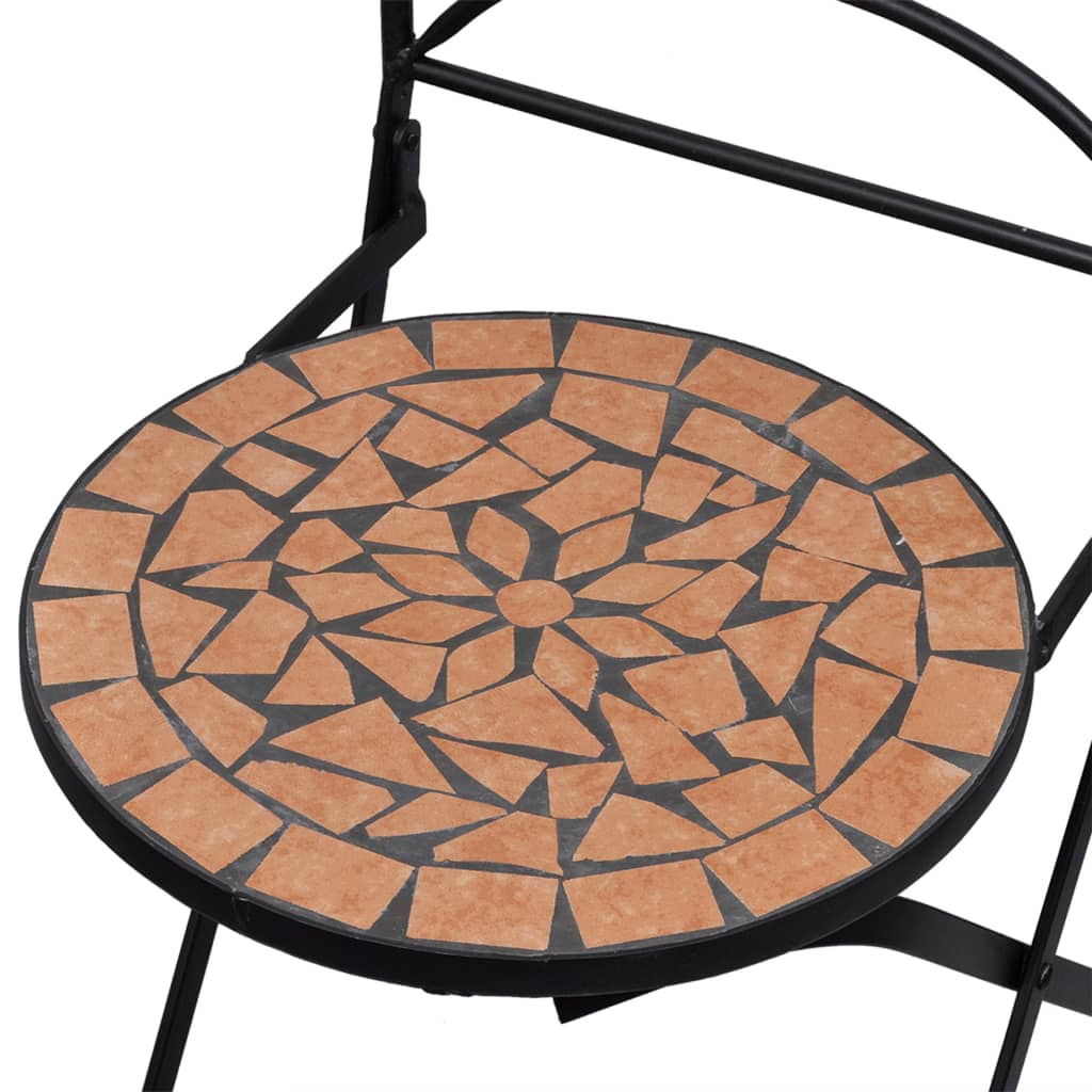 vidaXL 3-dijelni mozaični bistro set s keramičkim pločicama boje cigle