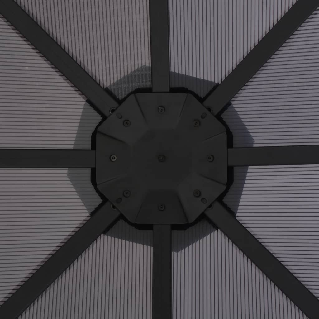 vidaXL Sjenica sa zastorom aluminijska 3 x 3 m crna