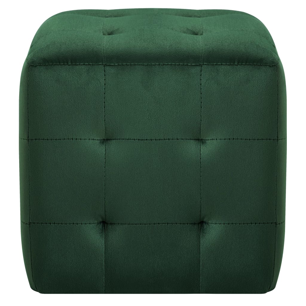 vidaXL Tabure 2 kom zeleni 30 x 30 x 30 cm od baršunaste tkanine