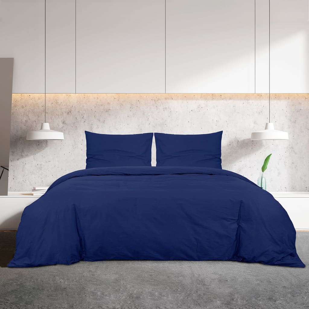 vidaXL Set posteljine za poplun modri 135x200 cm lagana mikrovlakna