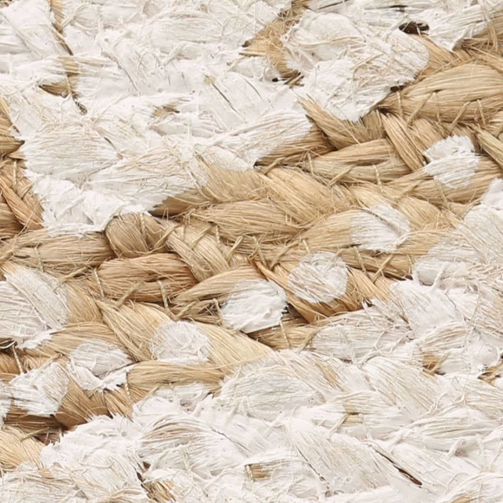 vidaXL Ukrasni pleteni tepih od jute s uzorkom 210 cm okrugli
