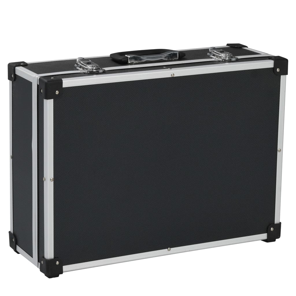 vidaXL Kovčeg za alat 46 x 33 x 16 cm crni aluminijski