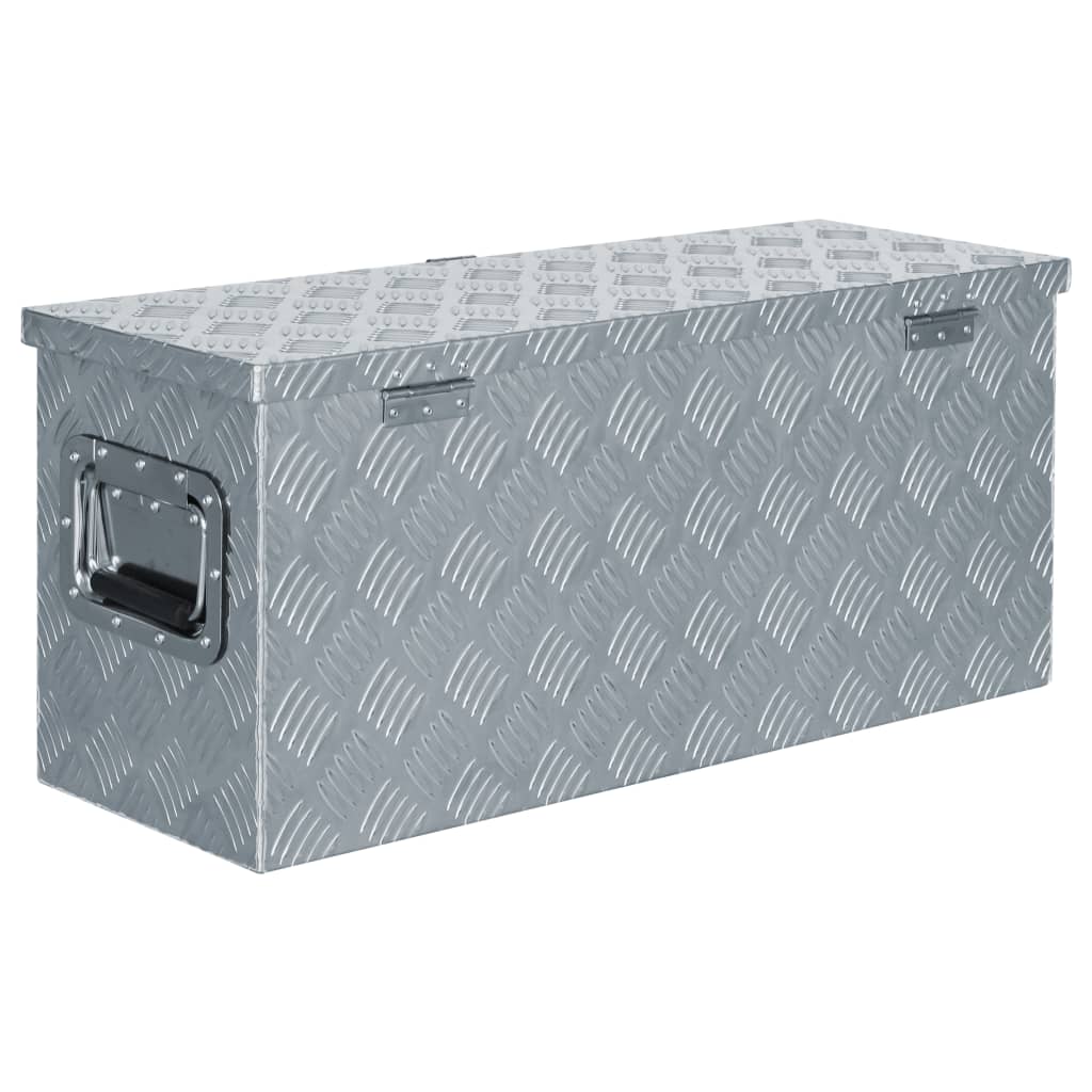 vidaXL Aluminijska kutija 76,5 x 26,5 x 33 cm srebrna