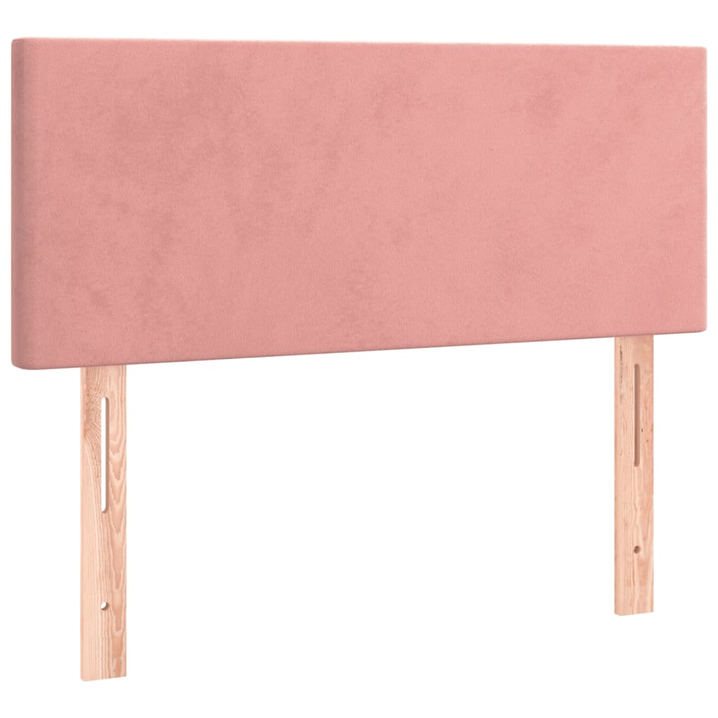 vidaXL Box spring krevet s madracem ružičasti 100x200 cm baršunasti