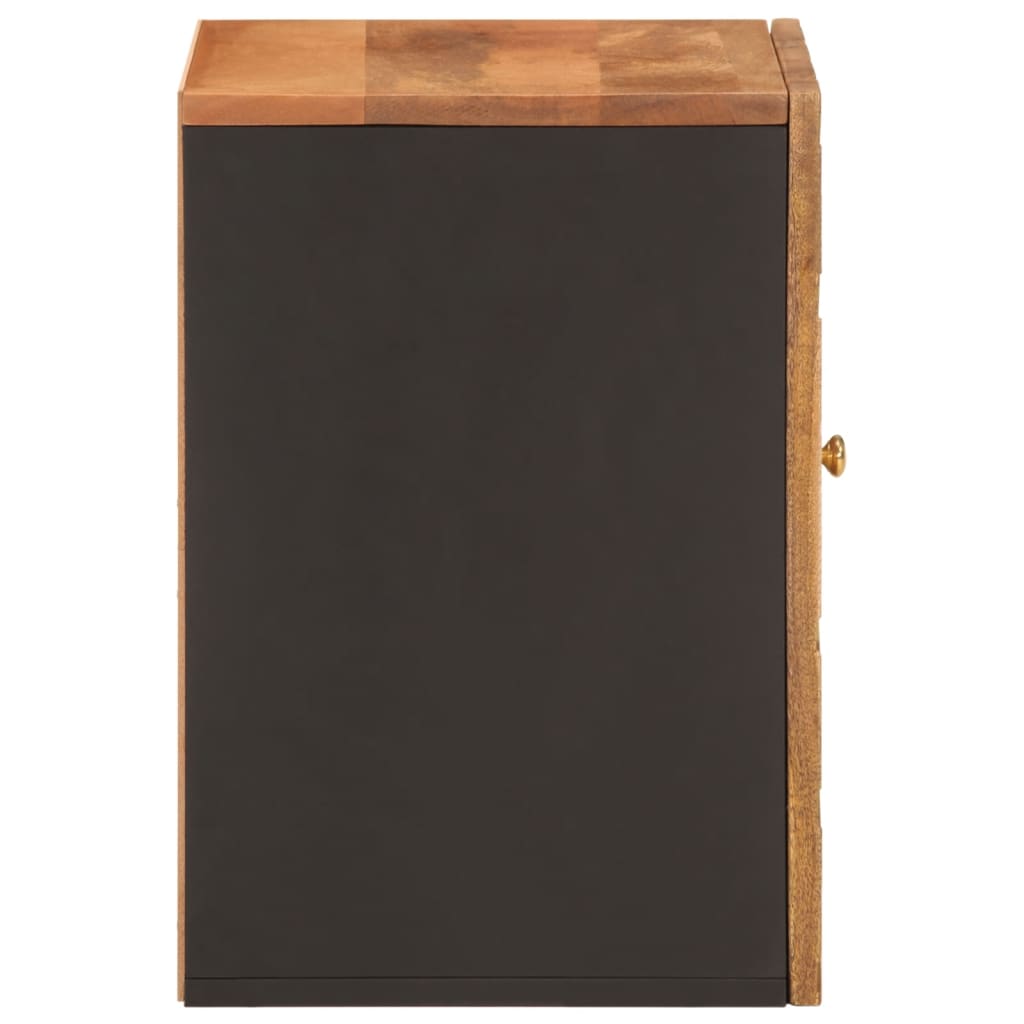vidaXL Kupaonski zidni ormarić smeđe-crni od masivnog drva manga