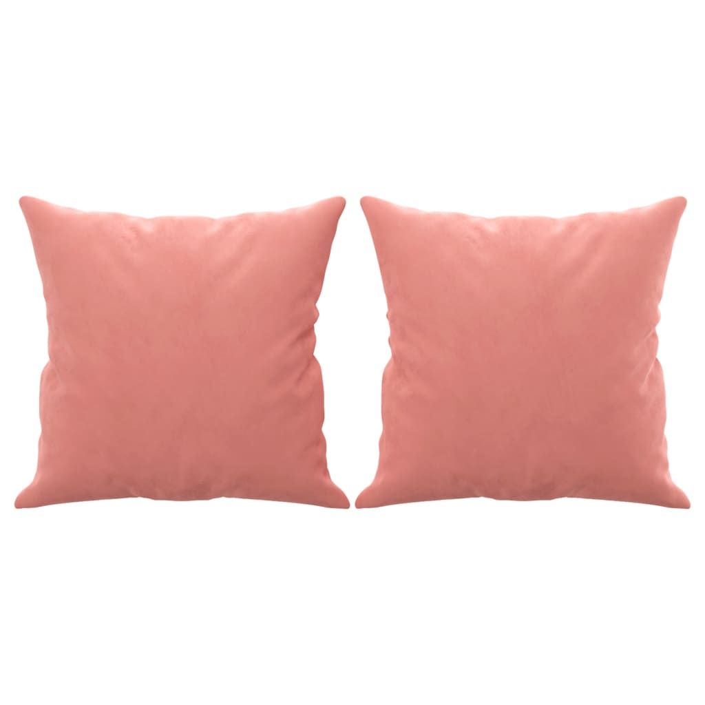 vidaXL Ukrasni jastuci 2 kom ružičasti 40 x 40 cm baršunasti