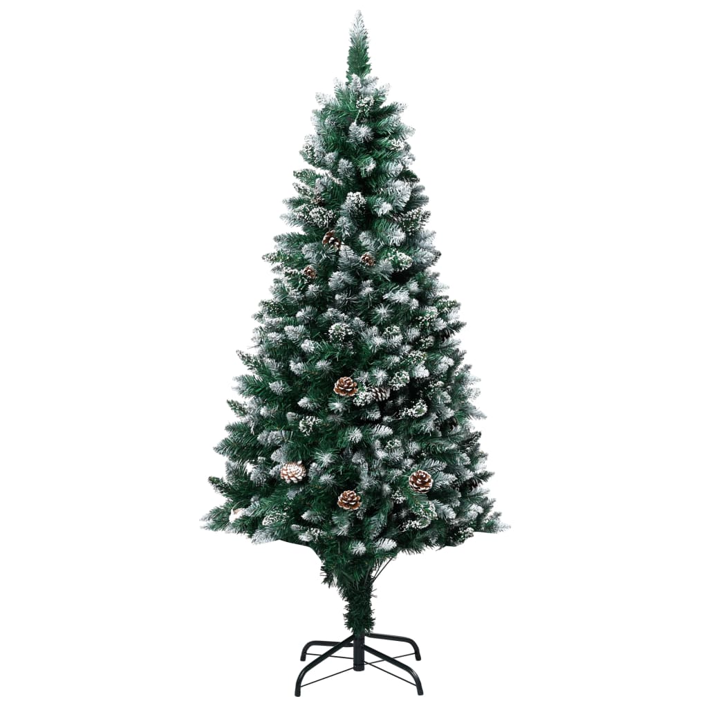 vidaXL Umjetno božićno drvce sa šiškama i bijelim snijegom 180 cm